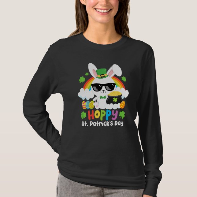 Cool St Patricks Day Easter Bunny St Patricks Day  T-Shirt (Front)