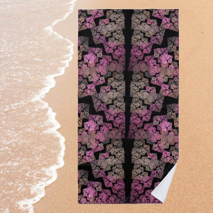 Cool stained glass window - fractal art beach towel