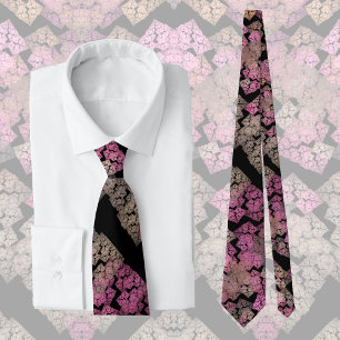 Cool stained glass window - fractal art tie