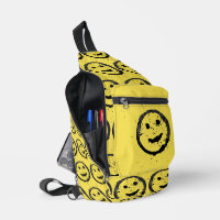 Cool Stained Happy Smiling face pattern yellow