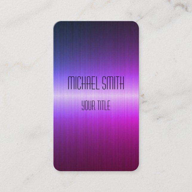 Cool Stainless Steel Metal #5 Business Card (Front)