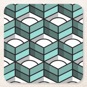 Cool Stair Stepping 3-Dimential Pattern Square Paper Coaster