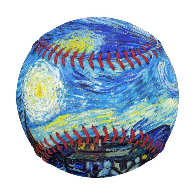 Cool Starry Night Vincent Van Gogh painting art Baseball (Back)