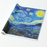 Cool Starry Night Vincent Van Gogh painting ART Wrapping Paper<br><div class="desc">cool,  starry,  night,  vincent,  van,  gogh,  painting,  old,  master,  masterpiece,  fine,  retored,  impressionism,  pain,  vibrant,  saturated,  colour,  beautiful,  nice,  quality,  high,  resolution,  landscape,  scenery,  post,  decoration,  star</div>