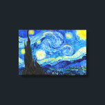 Cool Starry Night Vincent Van Gogh painting Canvas Print<br><div class="desc">Starry Night by Vincent Van Gogh painting cool old master masterpiece art fine retored impressionism pain painting vibrant saturated colour beautiful nice quality high resolution landscape scenery art post decoration</div>