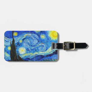 Cool Starry Night Vincent Van Gogh painting Luggage Tag