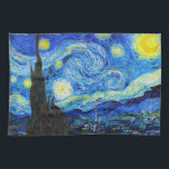 Cool Starry Night Vincent Van Gogh painting Tea Towel<br><div class="desc">Starry Night by Vincent Van Gogh painting cool old master masterpiece art fine retored impressionism pain painting vibrant saturated colour beautiful nice quality high resolution landscape scenery art post decoration</div>