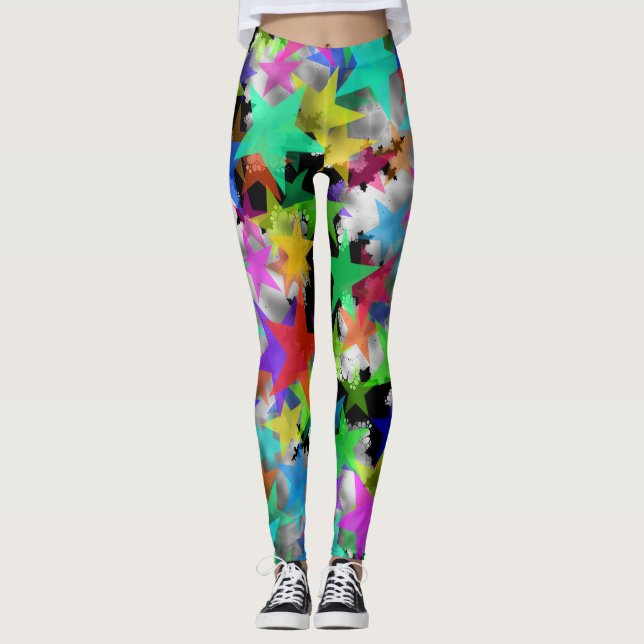 Cool Stars Rainbow Snow Leggings (Front)