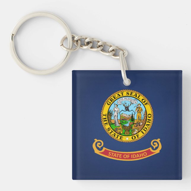 Cool State Of Idaho Flag Key Ring (Front)
