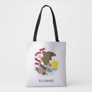 Cool State Of Illinois Flag Fashion Tote Bag