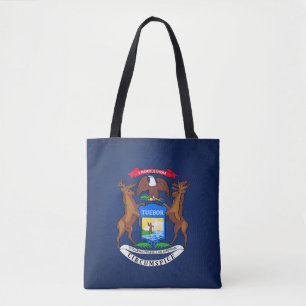 Cool State Of Michigan Flag Fashion Tote Bag