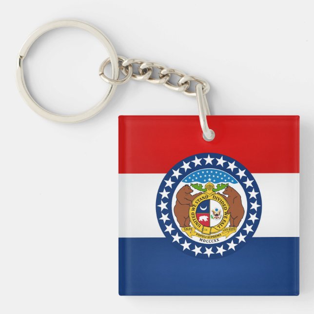 Cool State Of Missouri Flag Key Ring (Front)