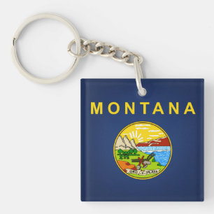 Cool State Of Montana Flag Key Ring