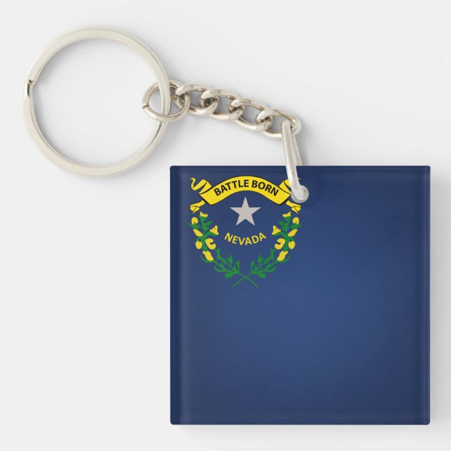 Cool State Of Nevada Flag Key Ring (Front)