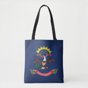 Cool State Of North Dakota Flag Fashion Tote Bag