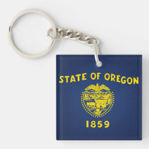 Cool State Of Oregon Flag Key Ring