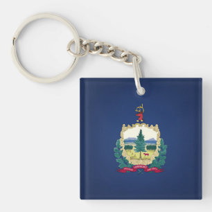Cool State Of Vermont Flag Key Ring