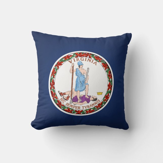 Cool State Of Virginia Flag Cushion (Front)