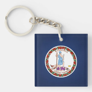 Cool State Of Virginia Flag Key Ring
