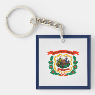 Cool State Of West Virginia Flag Key Ring