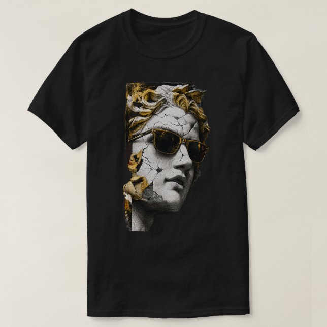 Cool Statue with Sunglasses – Ancient Wisdom Moder T-Shirt (Design Front)