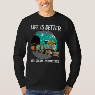 Cool Steam Locomotive For Men Women Railroad Train T-Shirt