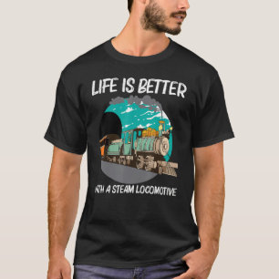 Cool Steam Locomotive For Men Women Railroad Train T-Shirt