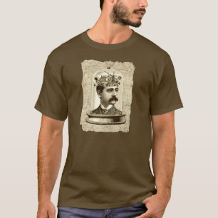 Cool Steampunk clockwork brain, head in jar art T-Shirt