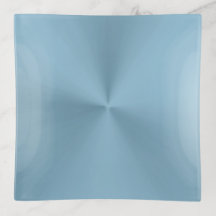 Cool Steel Blue Modern Metallic PastelTrinket Tray