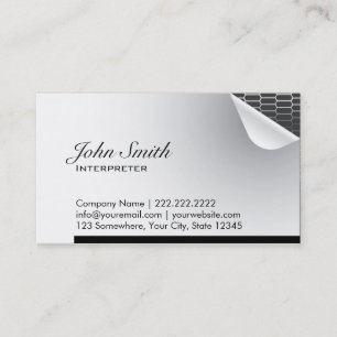 Cool Steel Inside Interpreter Business Card