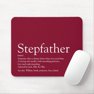 Cool Stepfather, Stepdad Definition Fun Burgundy Mouse Pad