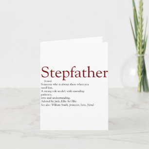 Cool Stepfather Stepdad Definition Fun Gray Kids  Card