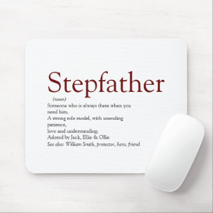 Cool Stepfather, Stepdad Definition Fun Grey Mouse Mouse Pad