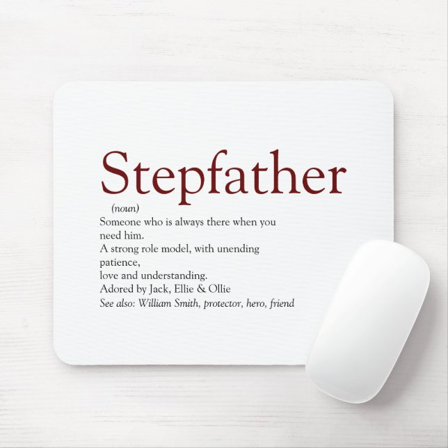 Cool Stepfather, Stepdad Definition Fun Grey Mouse Mouse Pad (With Mouse)