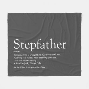 Cool Stepfather, Stepdad Definition Modern Grey Fleece Blanket