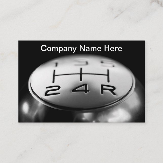 Cool Stick Shift Automotive Business Card (Front)
