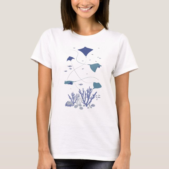 Cool Stingrays Deep Sea Diving T-Shirt (Front)