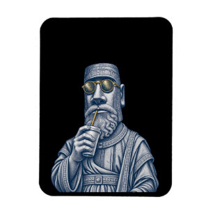 Cool Stone Man Vintage Art Flexible Photo Magnet
