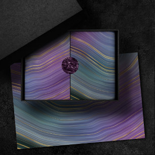 Cool Strata Beautiful Blue Purple and Gold Agate Tissue Paper