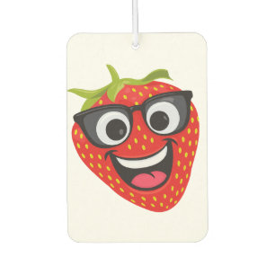 Cool Strawberry Character – Fun Kawaii Fruit Art Car Air Freshener