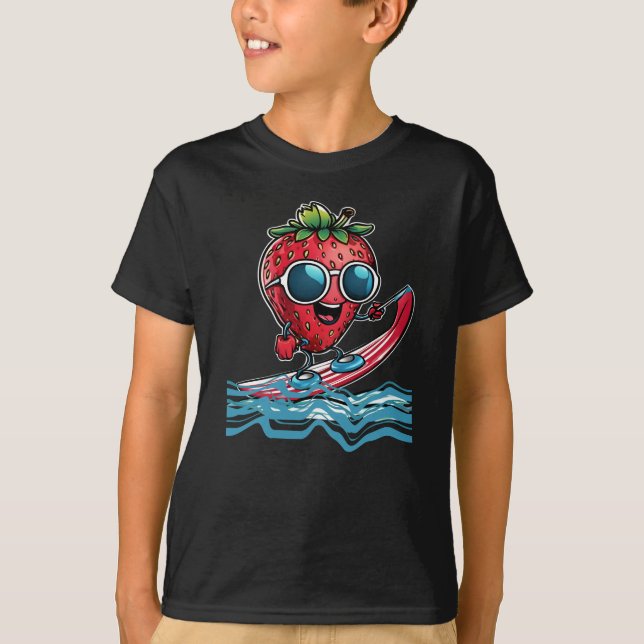 Cool strawberry surfing  T-Shirt (Front)