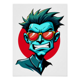 cool street art - green man  poster