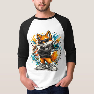 Cool Street Fox T-Shirt | Urban Graffiti Fox with