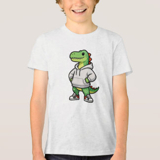 Cool Streetwear Dinosaur Hoodie Kids Design Tri-Blend Shirt