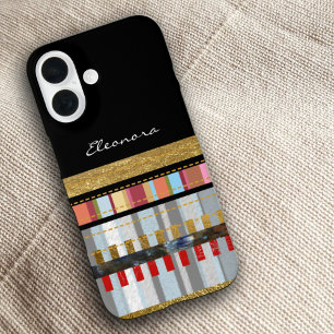 Cool Stripes Black iPhone 16 Case