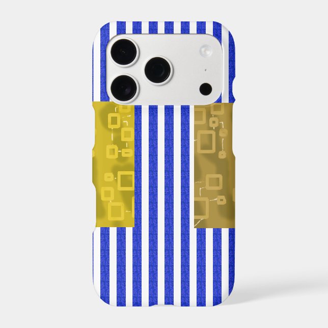 Cool Stripes Blue Gold Geometric  (Back)