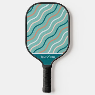 Cool Stripes Herringbone Sporty Green Pickleball Paddle