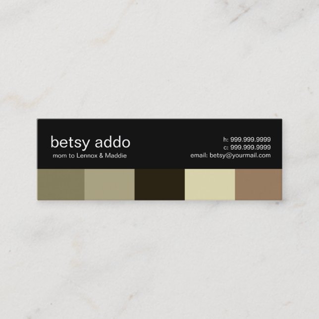 Cool Stripes Mummy Calling Cards (Front)