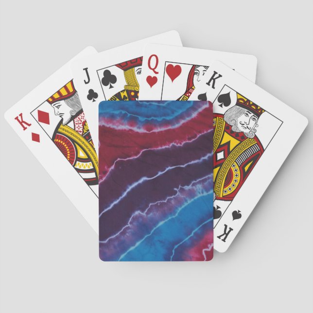 Cool Stripes Tie Dye Bicycle Playing Cards (Back)