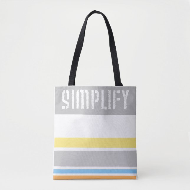 cool stripes tote bag simplify text (Front)